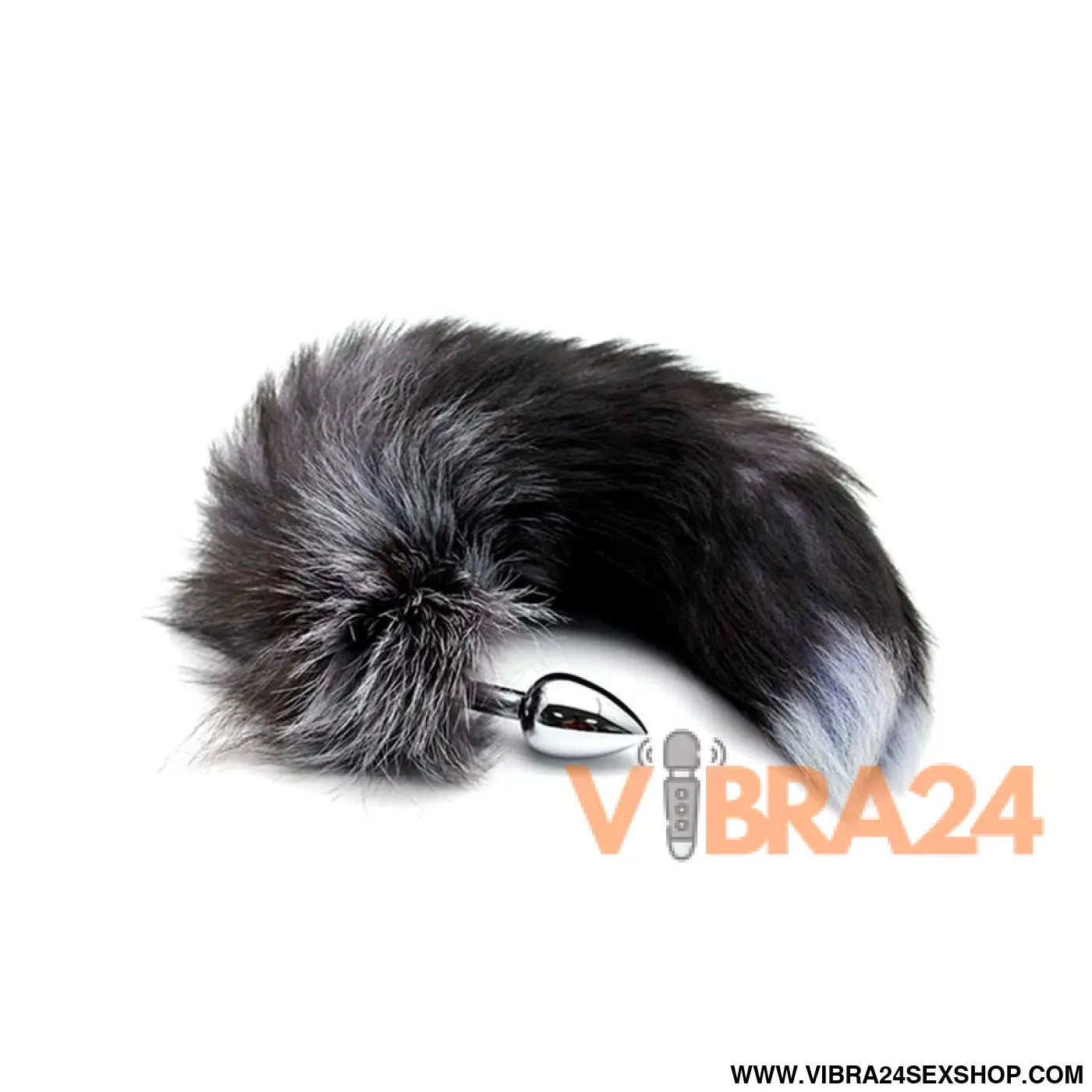 Black And White Fox Tail Plug S