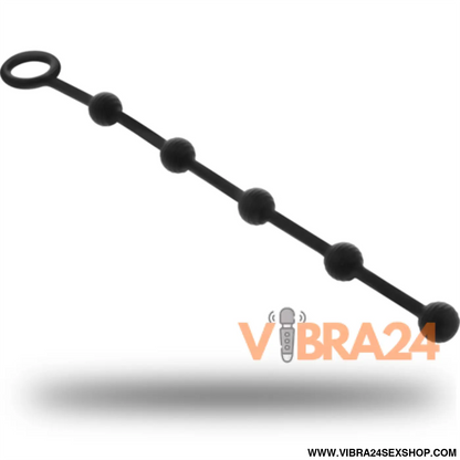 BLACK&SILVER - Anal Rosário Silicone KORG 21 cm para Iniciação - VIBRA24 SEXSHOP