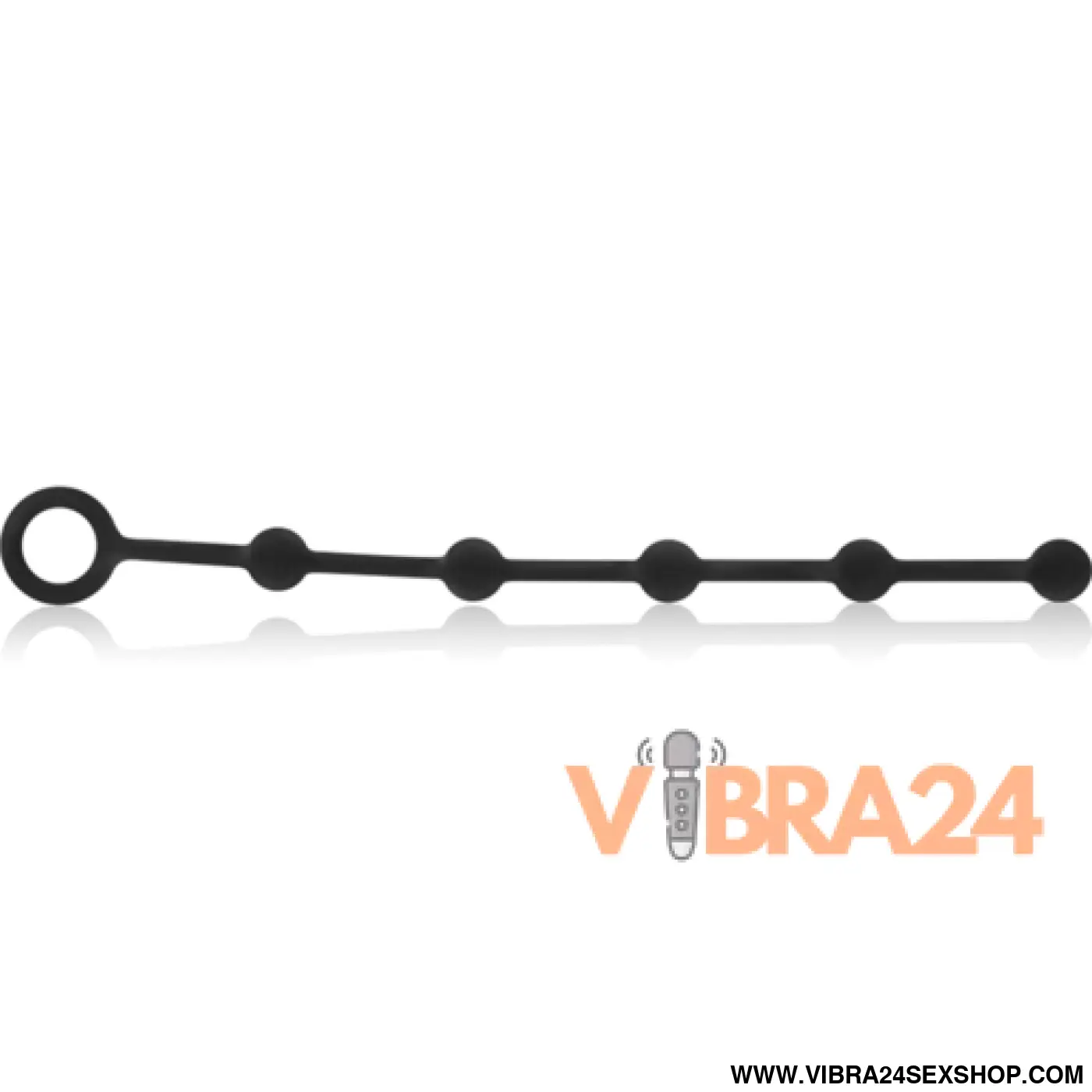 BLACK&SILVER - Anal Rosário Silicone KORG 21 cm para Iniciação - VIBRA24 SEXSHOP