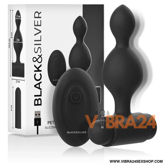 BLACK&SILVER - CONTROLE REMOTO DE PLUG ANAL SILICONE TUCKER PEQUENO