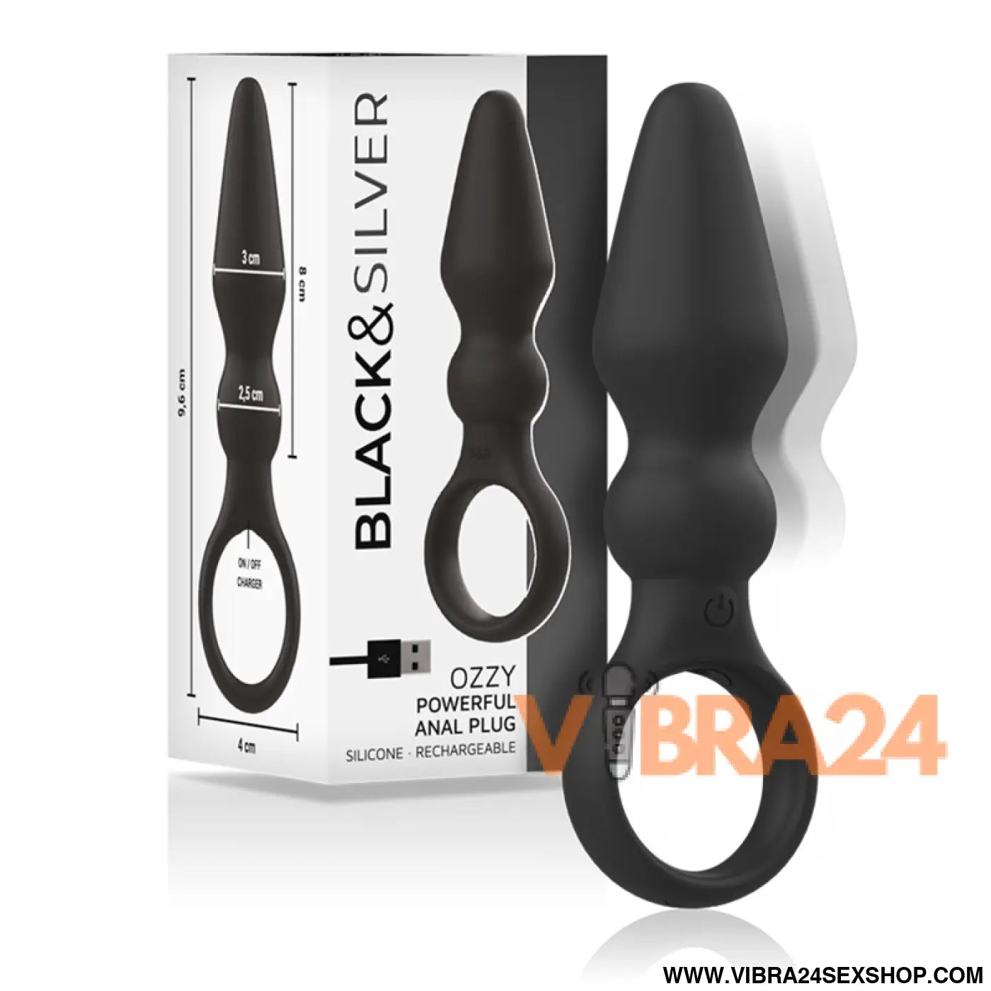 BLACK&SILVER - PLUGUE ANAL DE SILICONE PODEROSO OZZY