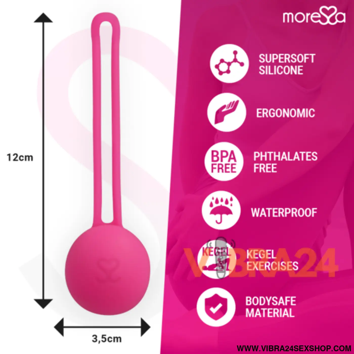 Bolas Chinesas Moressa OSIAN ONE Premium Silicone Rosa - VIBRA24 SEXSHOP