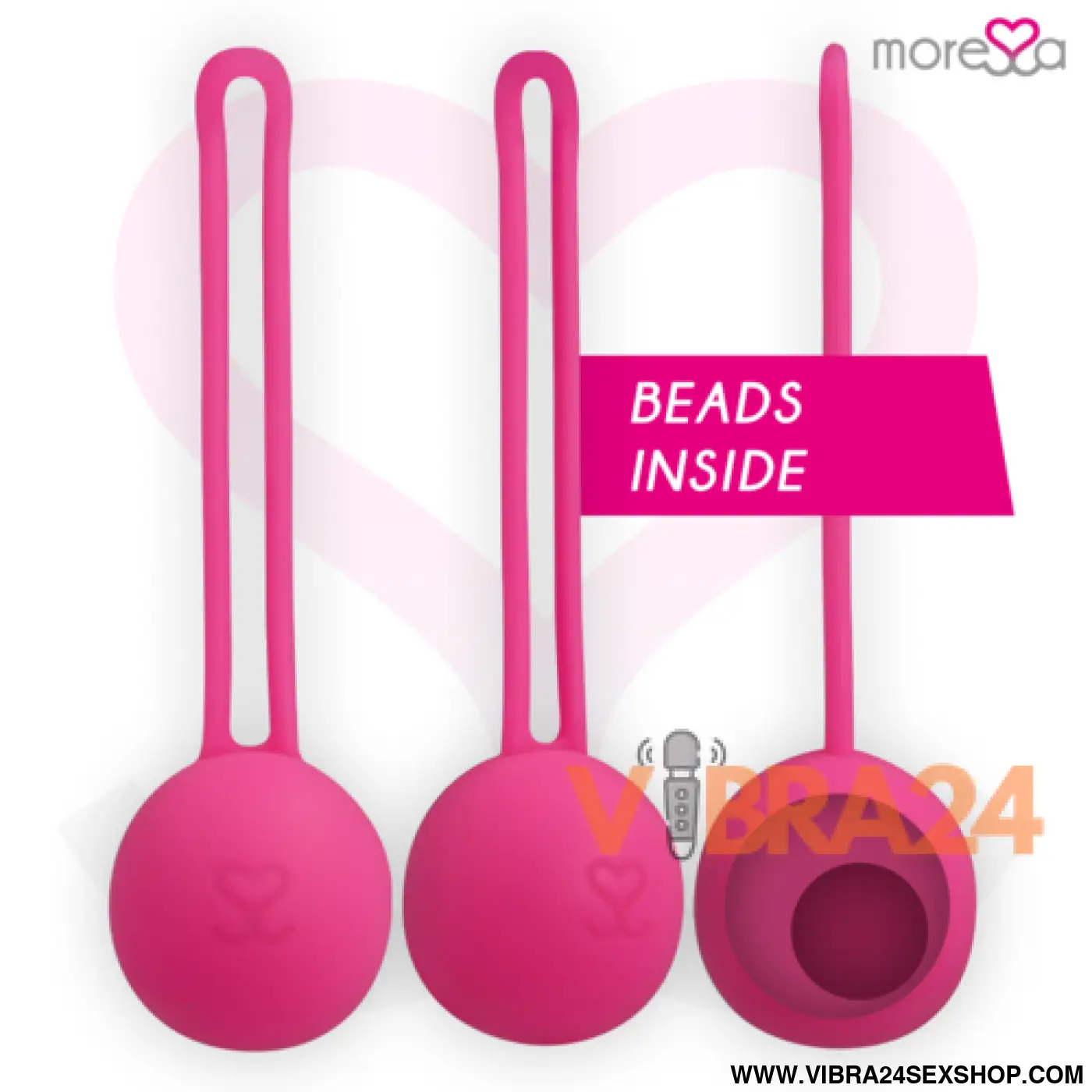 Bolas Chinesas Moressa OSIAN ONE Premium Silicone Rosa - VIBRA24 SEXSHOP