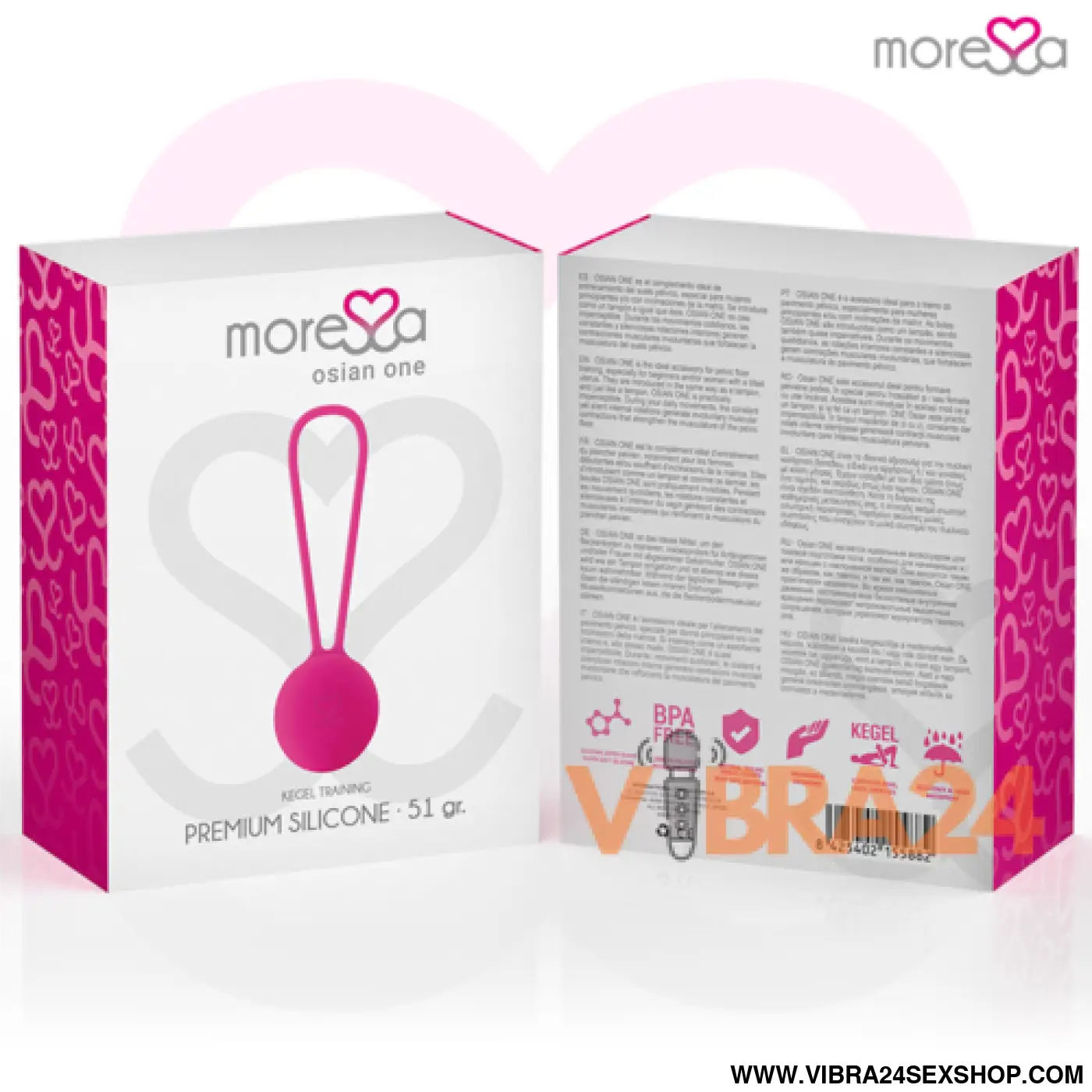 Bolas Chinesas Moressa OSIAN ONE Premium Silicone Rosa - VIBRA24 SEXSHOP
