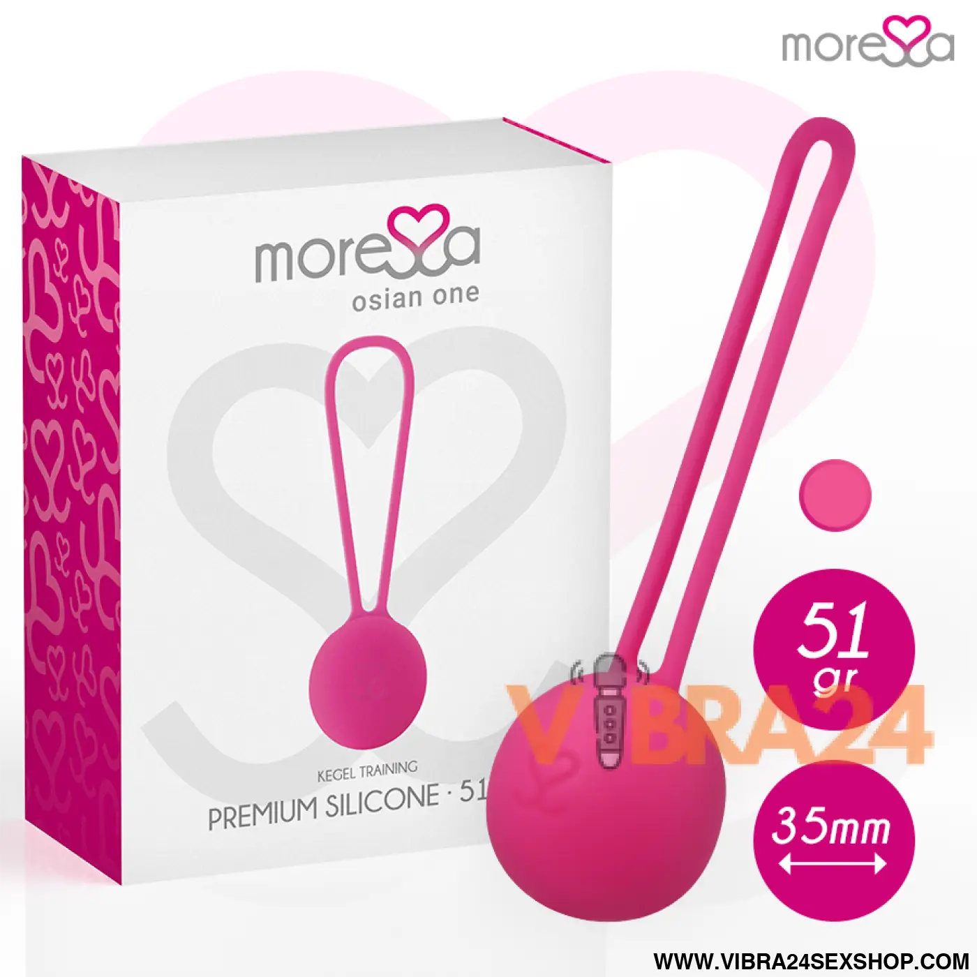 Bolas Chinesas Moressa OSIAN ONE Premium Silicone Rosa - VIBRA24 SEXSHOP