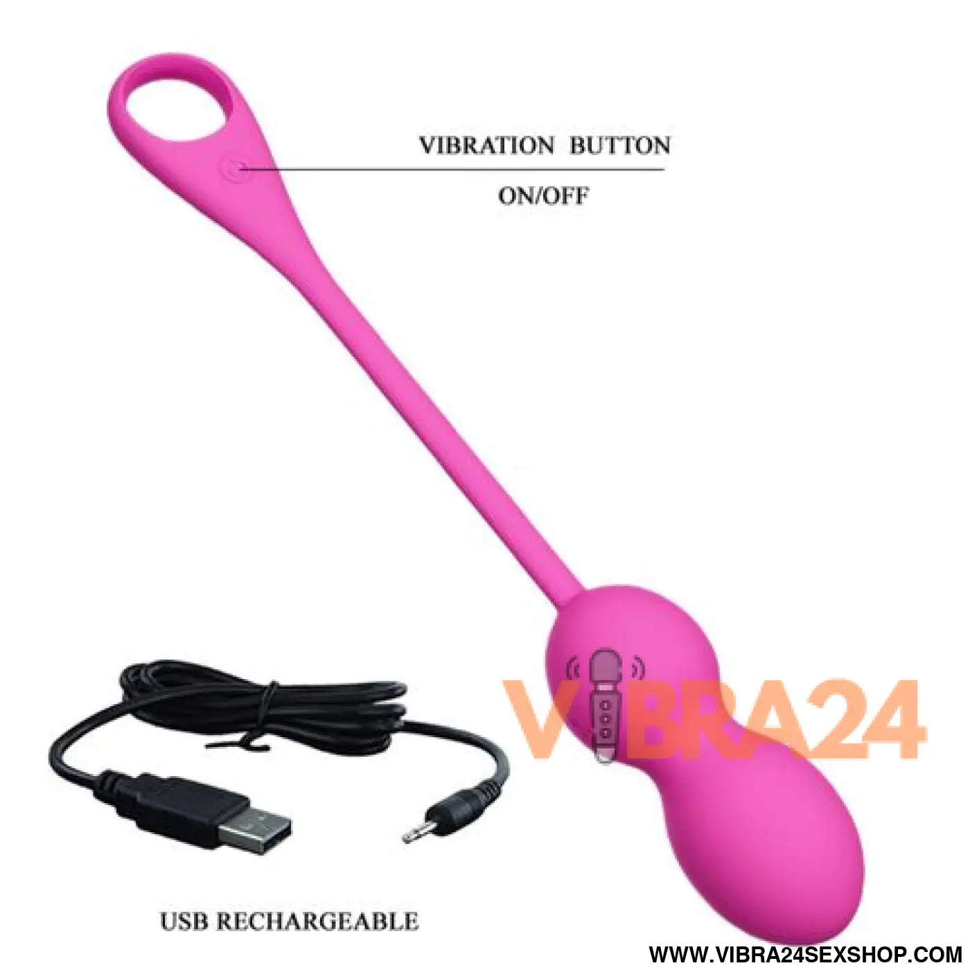 Bolas Vibradoras Recarregáveis Pretty Love Elvira Rosa - Prazer e Estilo - VIBRA24 SEXSHOP