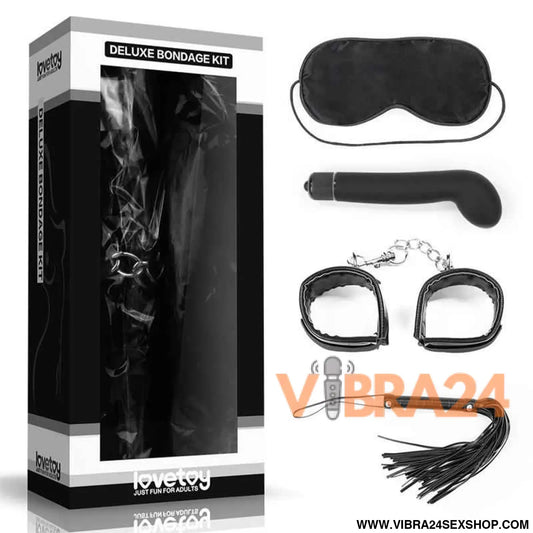 Bondage Kit Deluxe with Vibrator Black