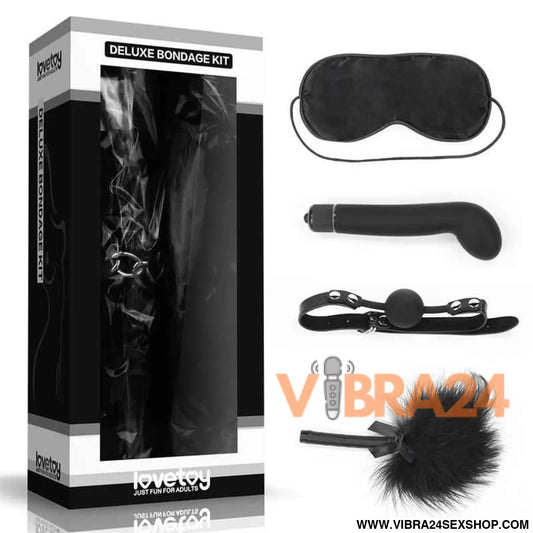 Bondage Kit Deluxe with Vibrator Black