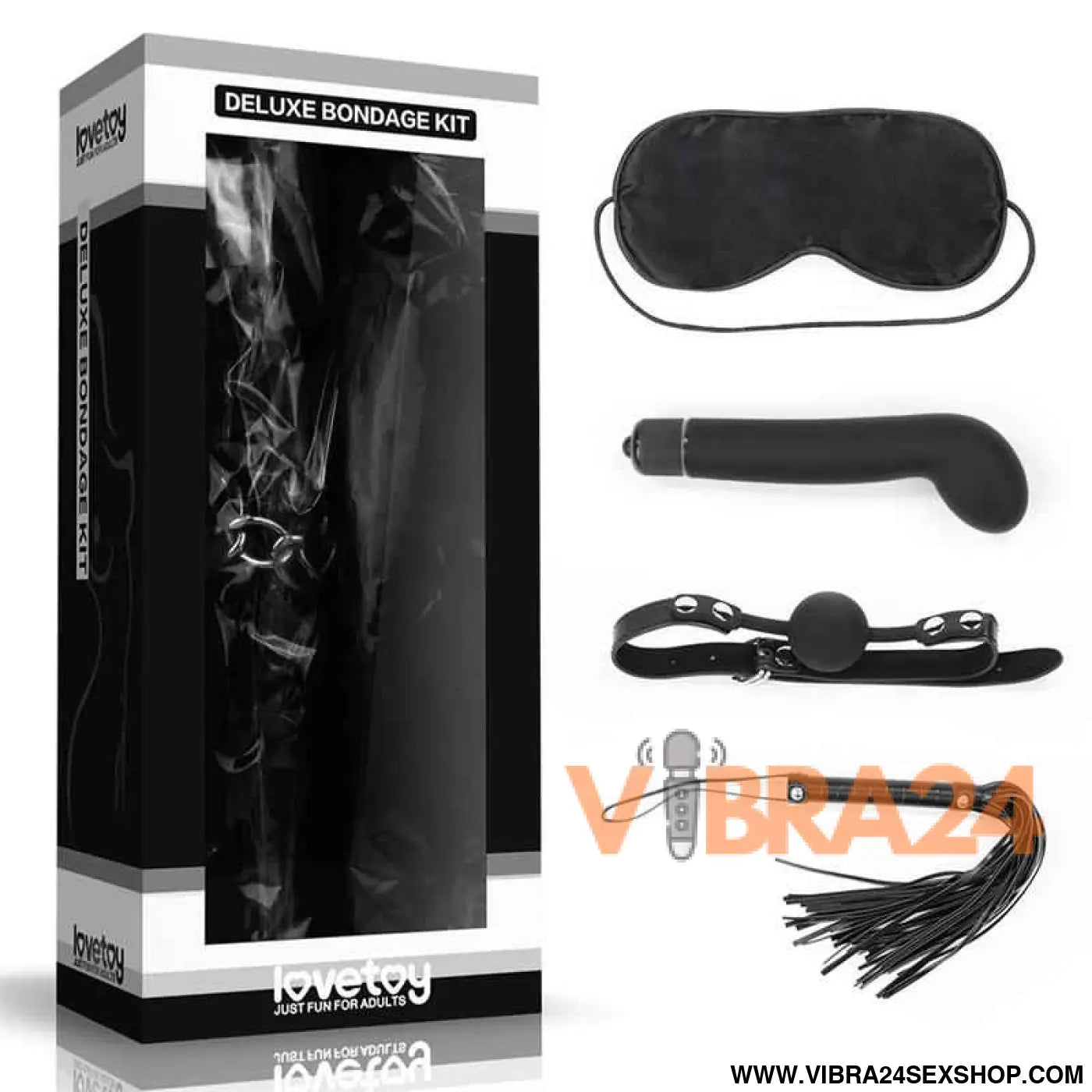 Bondage Kit Deluxe with Vibrator Black