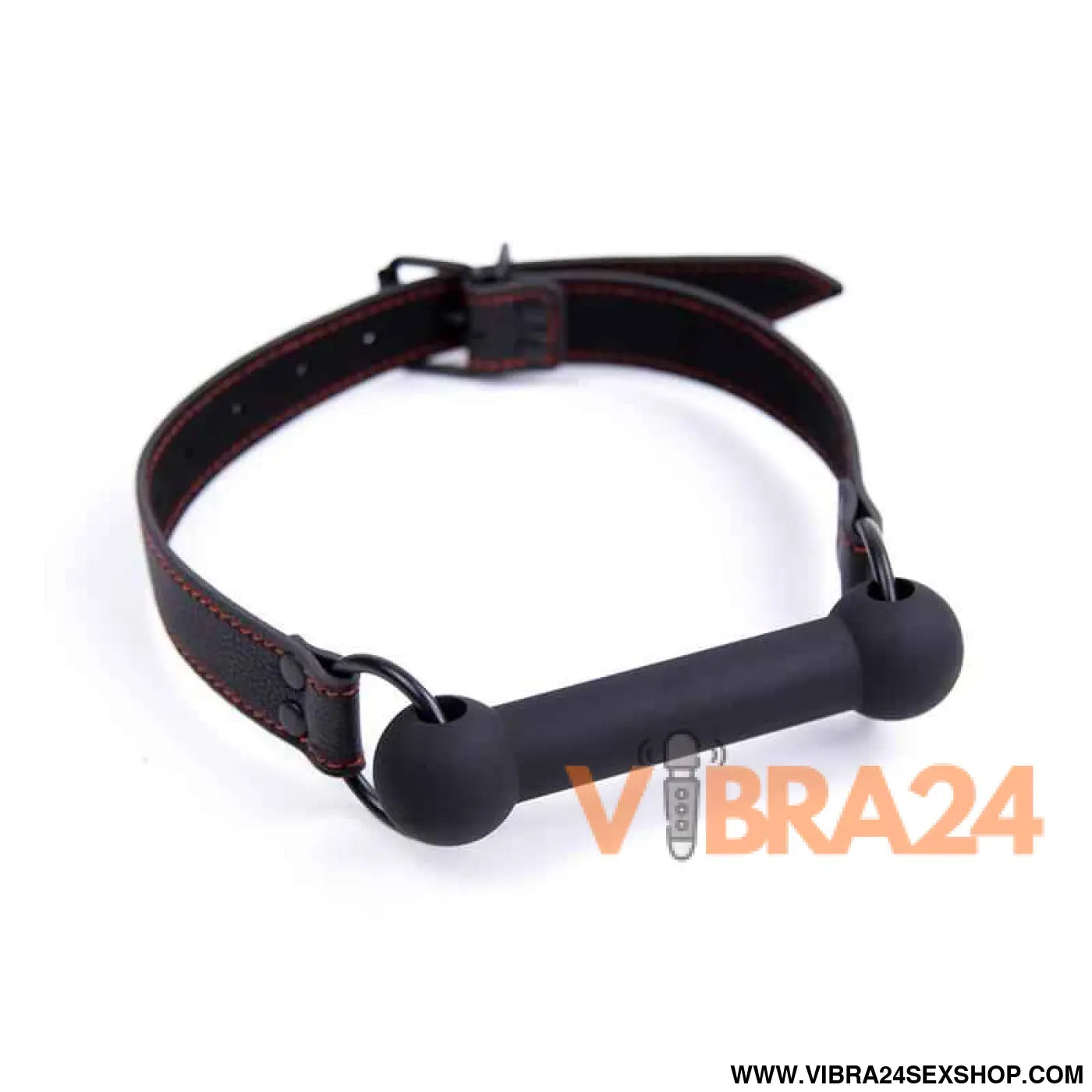 Bone Gag Ball Adjustable Silicone Black