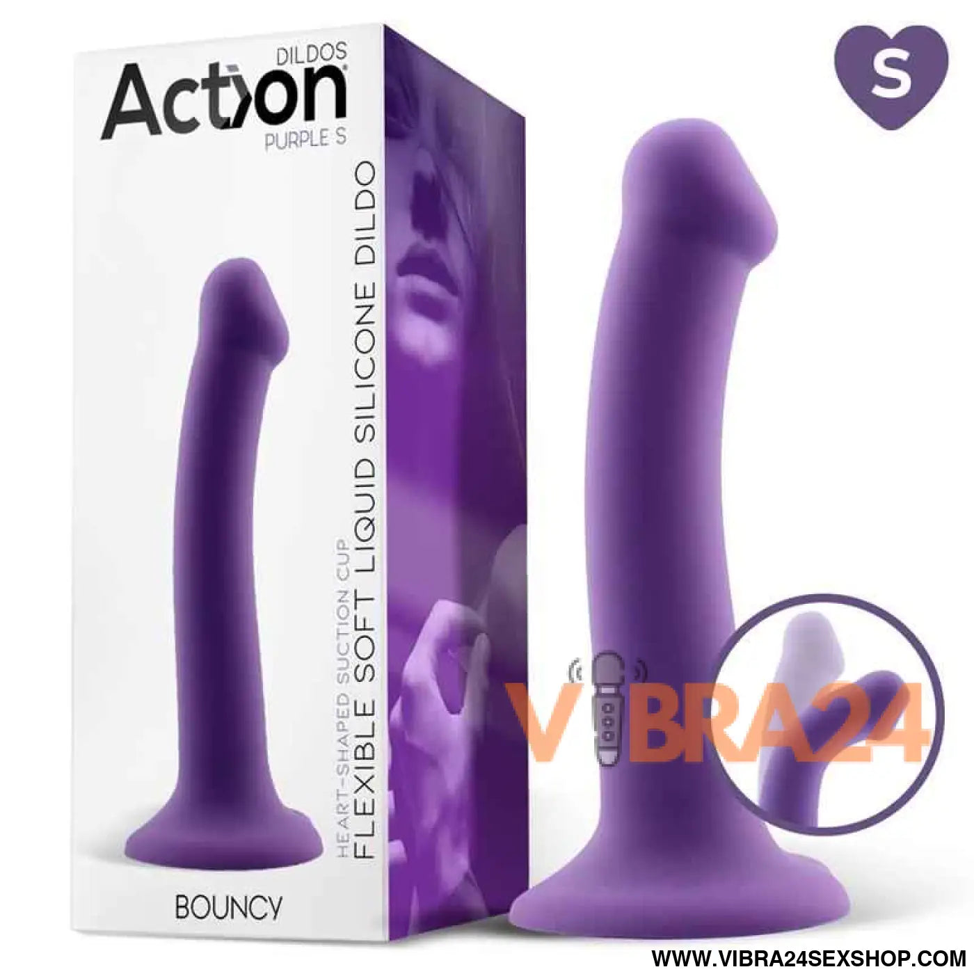 Bouncy Liquid Silicone Dildo Hiper Flexible 6.5 - 16.5 cm Size S Purple