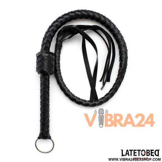 Braided Whip Black 116cm