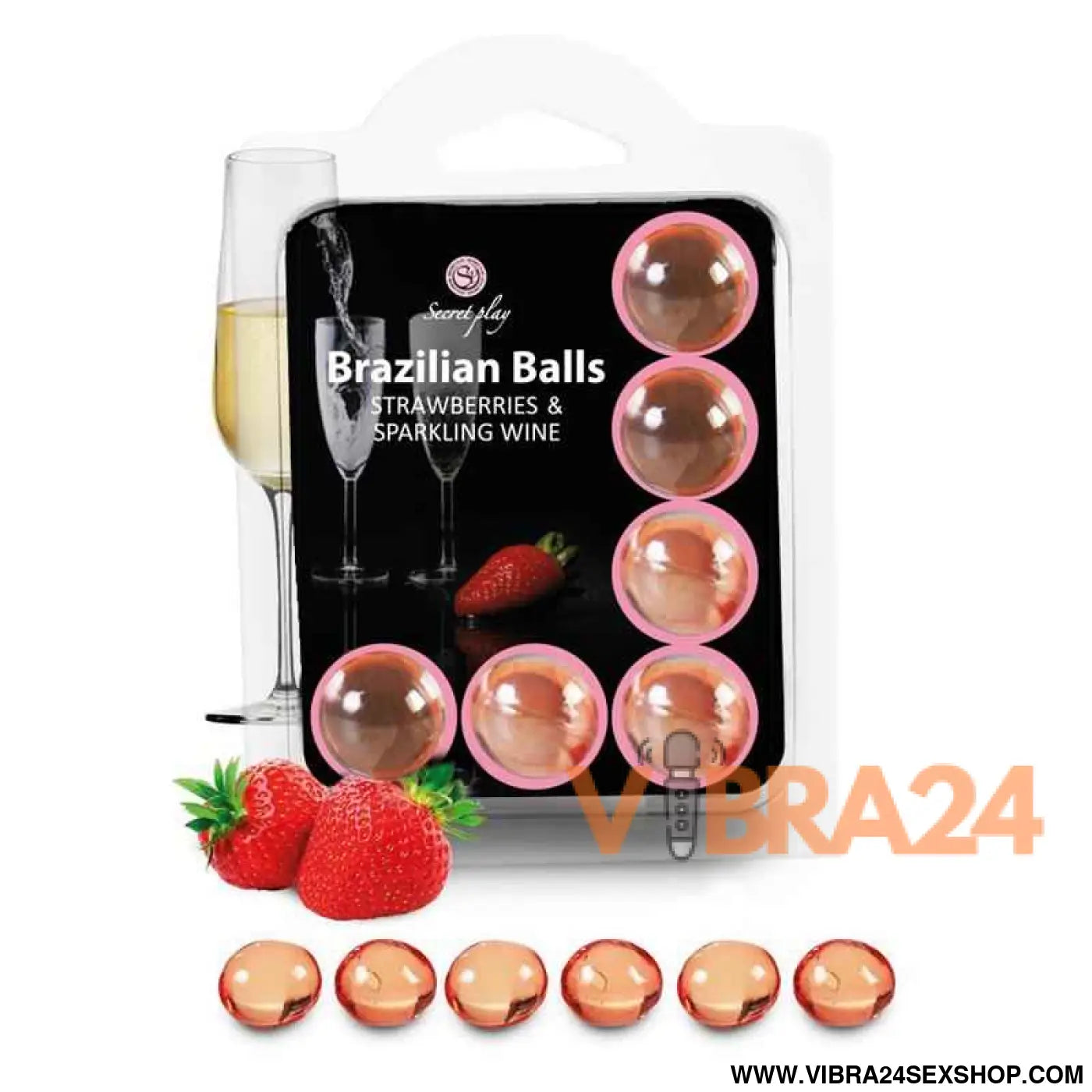 Brazilian Balls Set 6 Strawberries & Sparkling Wine