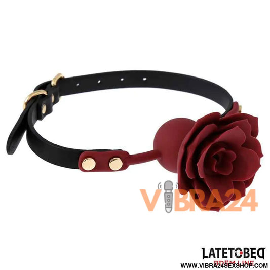 Breathable Silicone Ball Gag with Rose Adjustable 47-56 cm