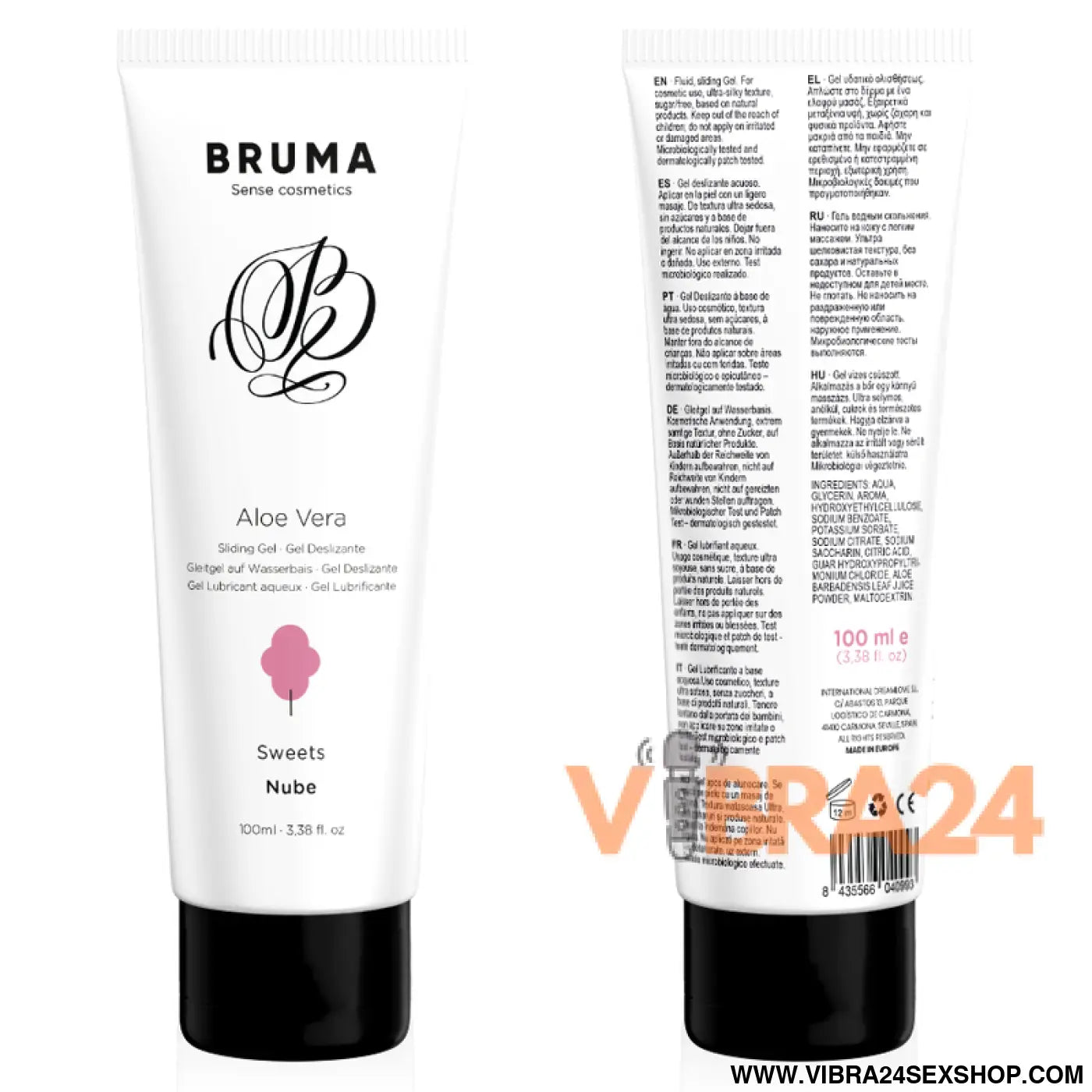 BRUMA - GEL DESLIZANTE DE ALOE VERA SABOR DOCES 100 ML