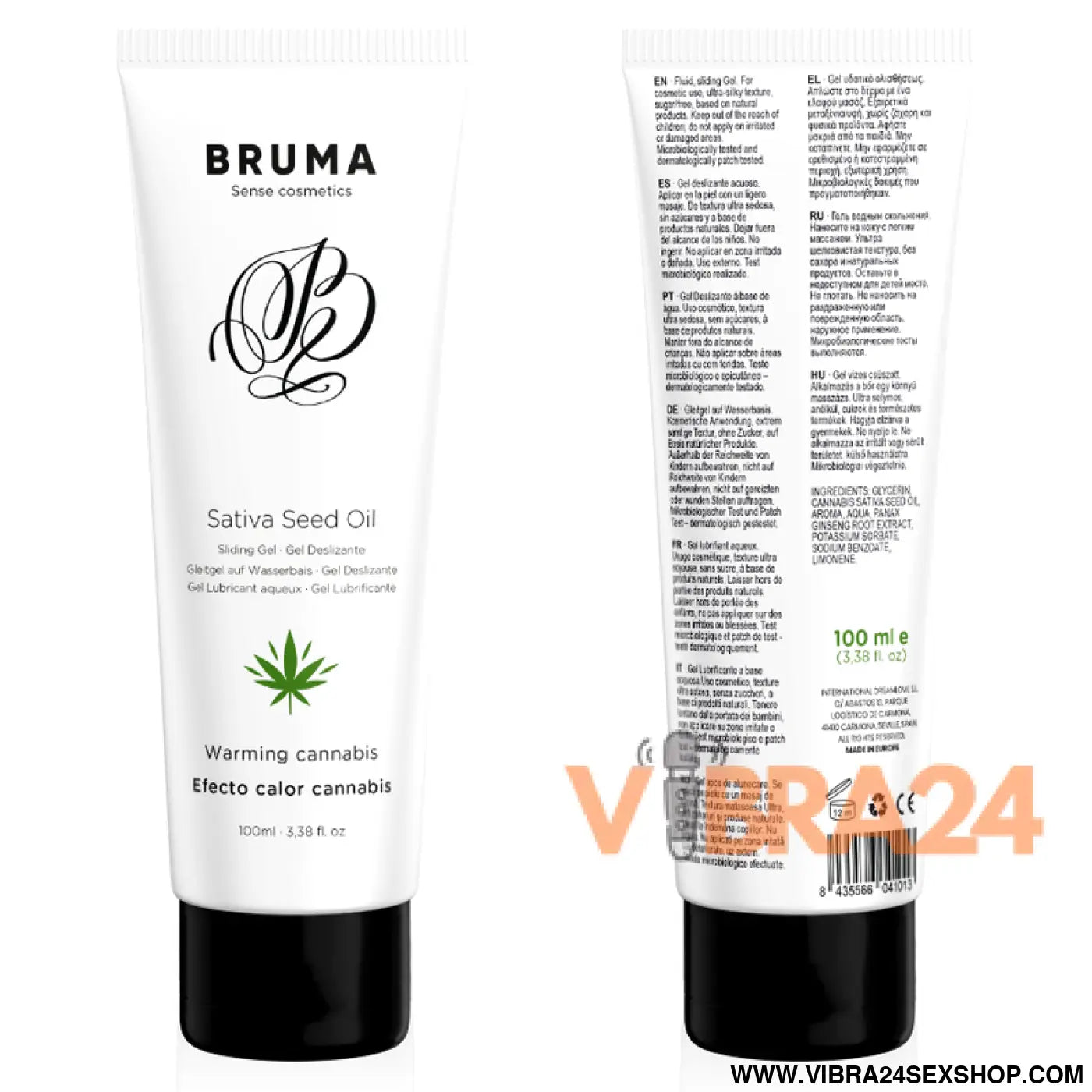 BRUMA - SATIVA SEED OIL SLIDING GEL AQUECEDOR SABOR CANNABIS 100 ML