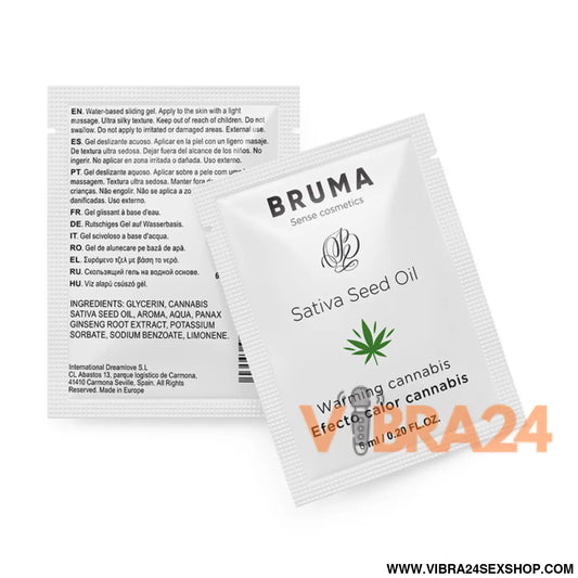 BRUMA - SATIVA SEED OIL SLIDING GEL AQUECEDOR SABOR CANNABIS 6 ML