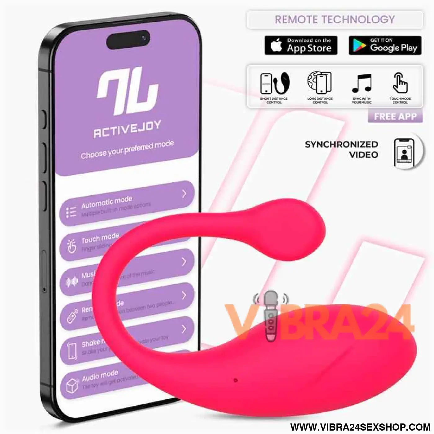 Bulby Vibrating Egg with App Dark Pink