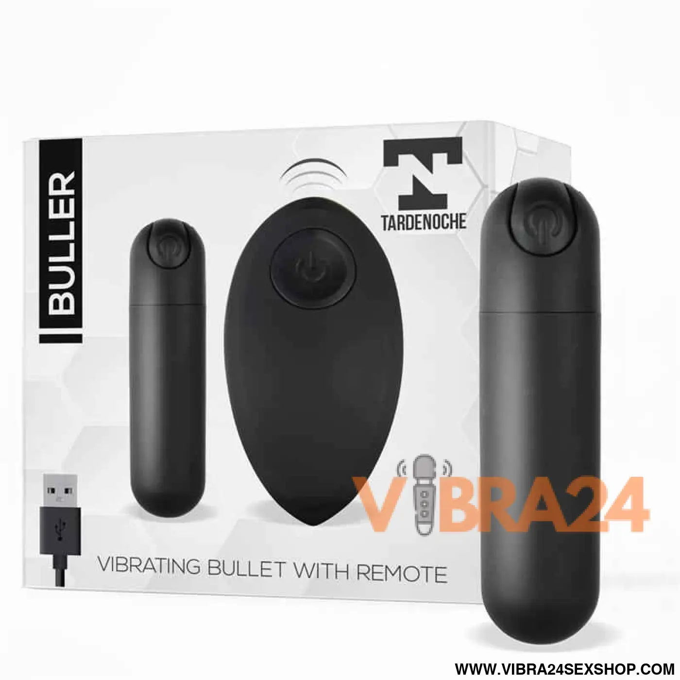 Buller Vibrating Bullet Remote Control USB Silicone Black