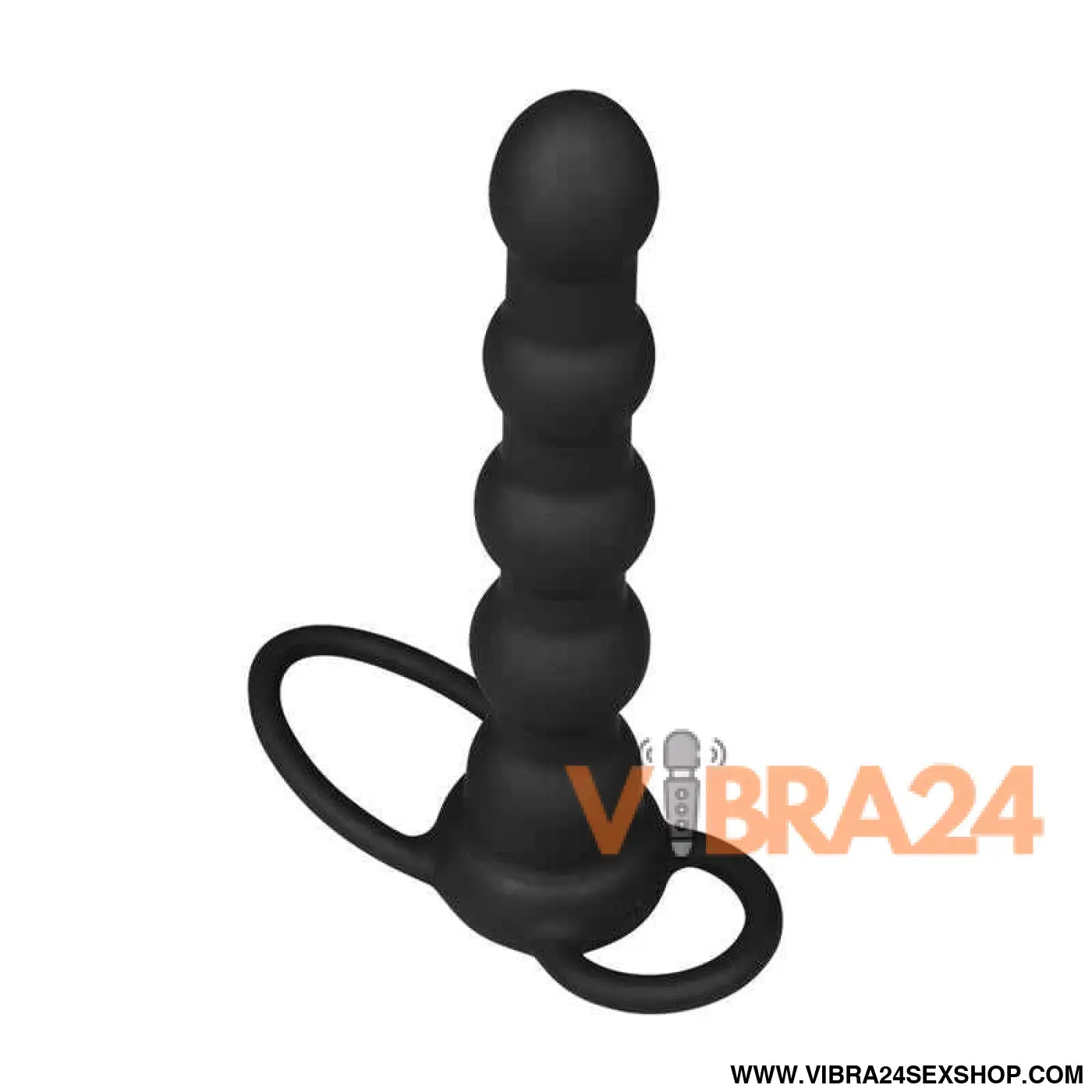 Butt Plug Double Prober with Vibration Black