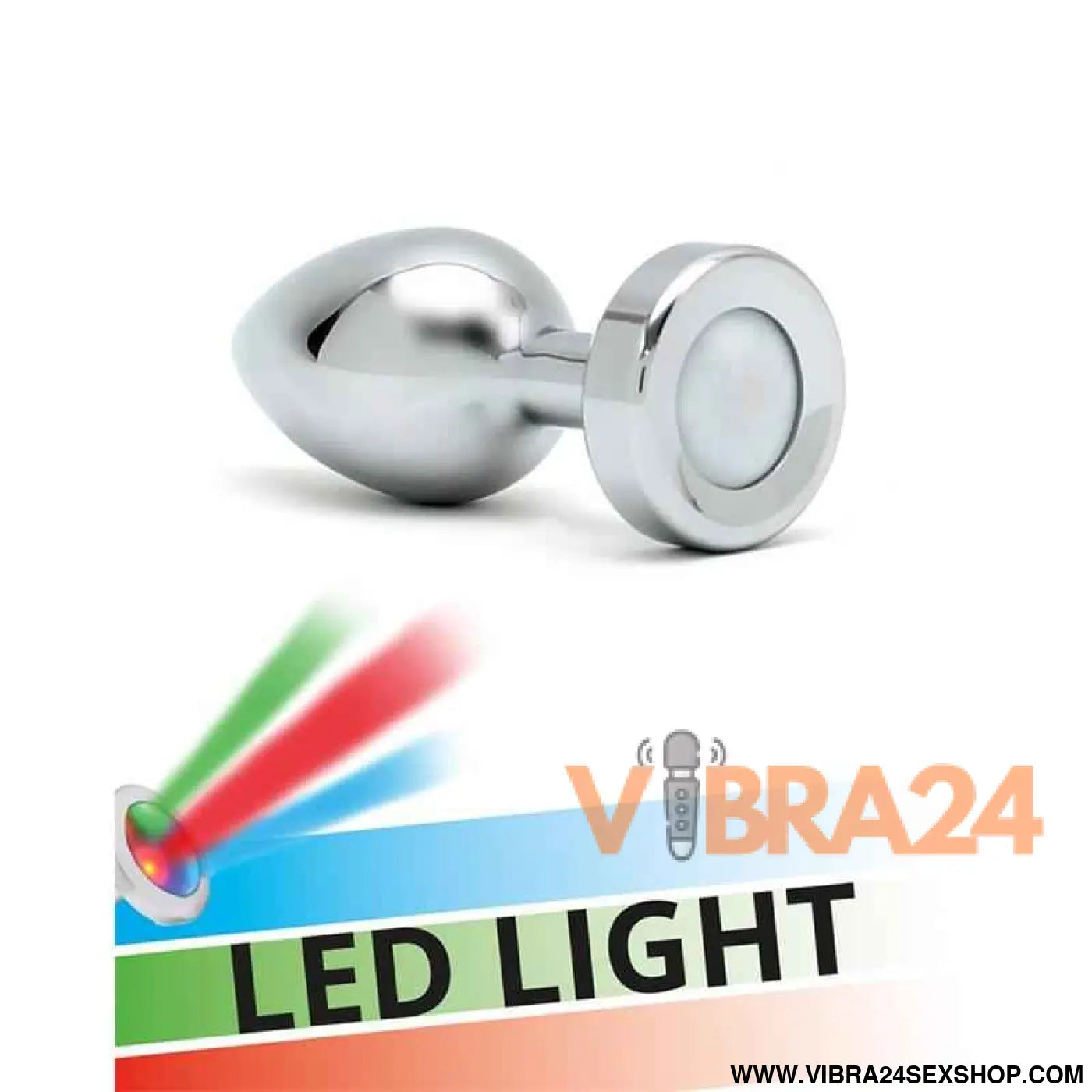 Butt Plug with Led Lights Pisa Silver