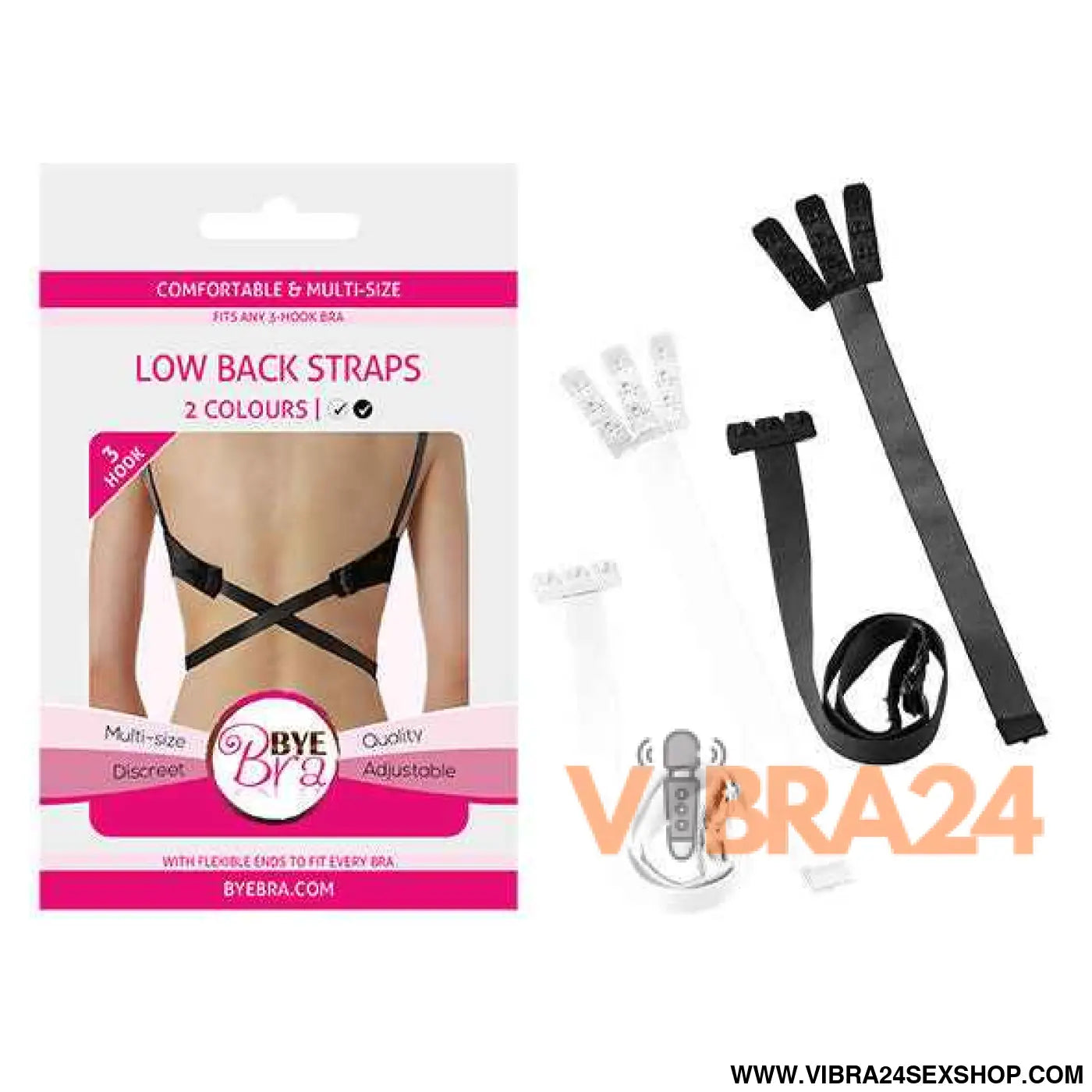 BYE-BRA - ADAPTADOR SUTI ABRIR VOLTA PRETO & BLANCO