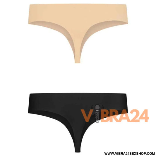 BYE-BRA - INVISIBLE THONG 2 PACK BEIGE & BLACK SIZE L