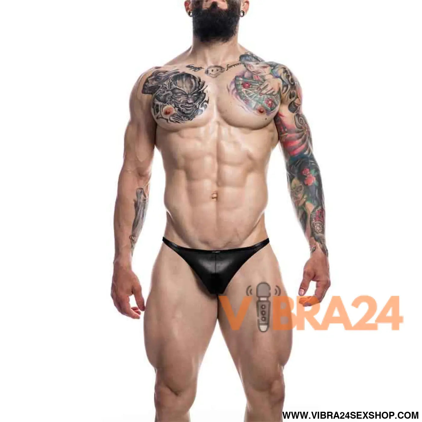 C4M11 Brazilian Brief Leatherette Black
