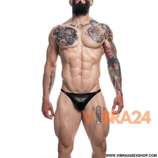 C4M11 Brazilian Brief Leatherette Black