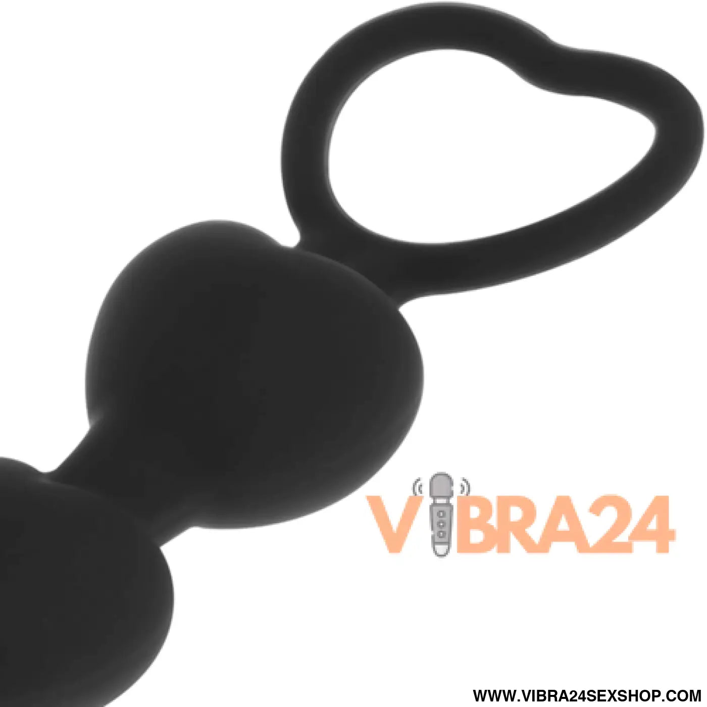 Cadeia de Corações Anal Mila 18 cm - Preto e Prata - VIBRA24 SEXSHOP