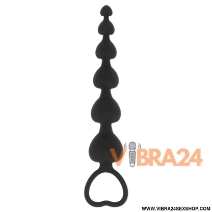 Cadeia de Corações Anal Mila 18 cm - Preto e Prata - VIBRA24 SEXSHOP