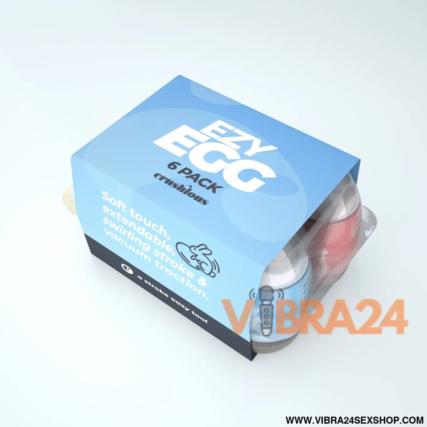 CAIXA COM 6 OVOS MASTURBADORES EZY EGG CRUSHIOUS