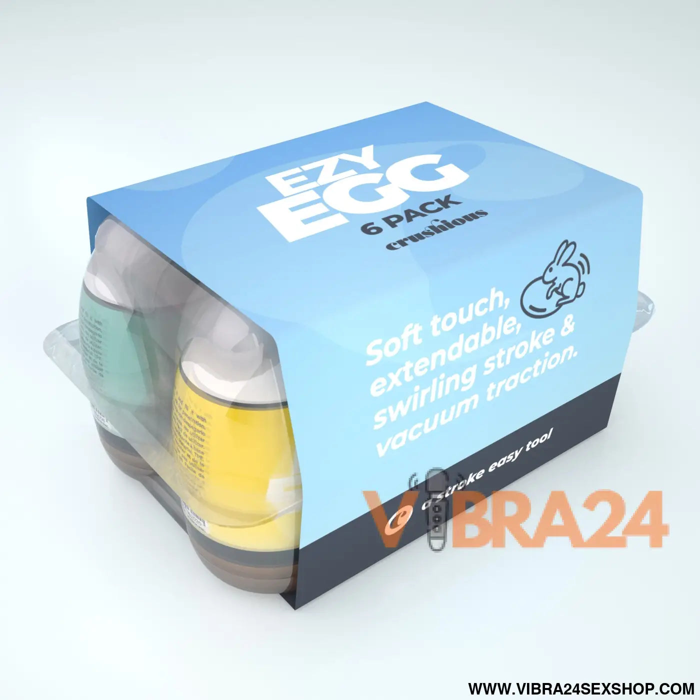 CAIXA COM 6 OVOS MASTURBADORES EZY EGG CRUSHIOUS