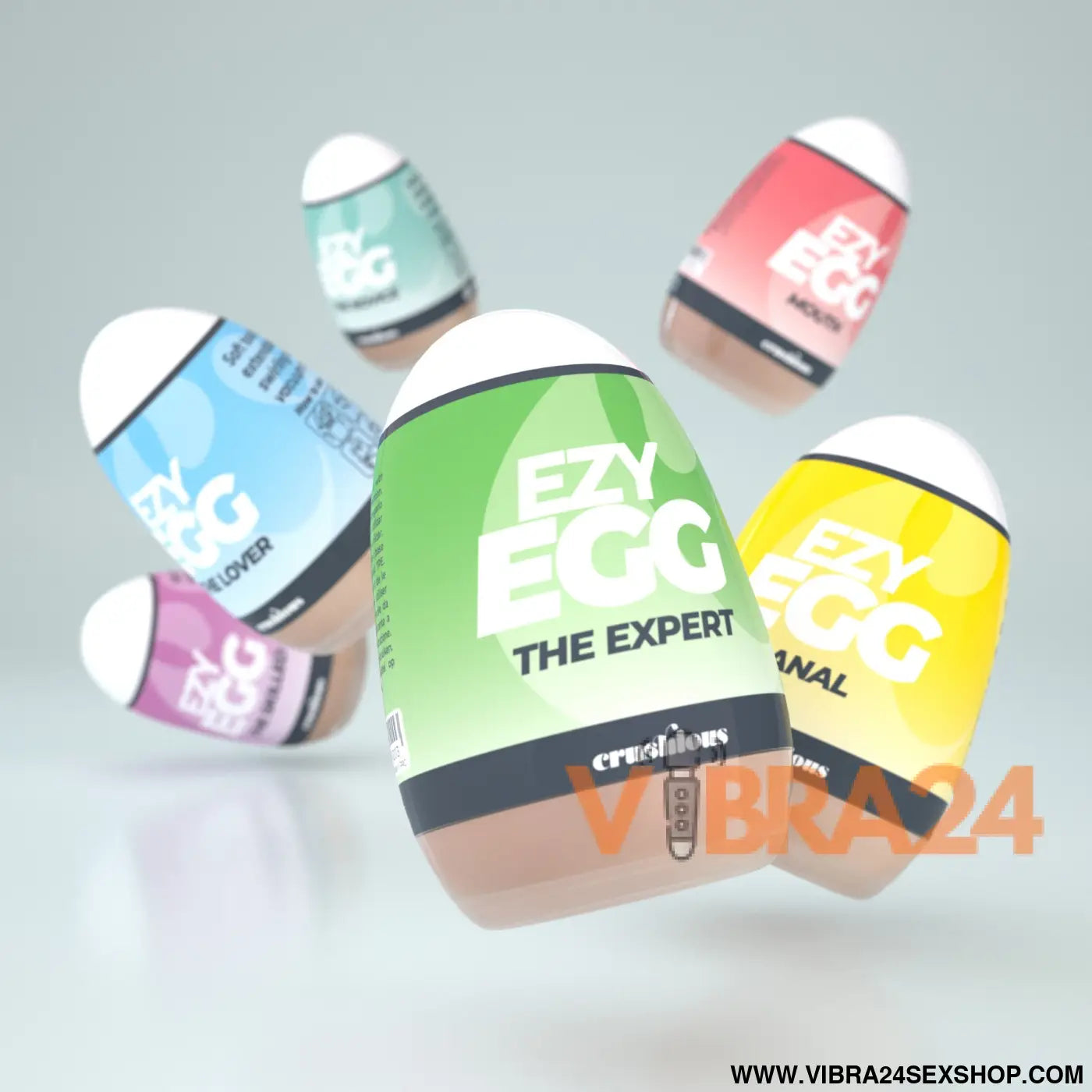 CAIXA COM 6 OVOS MASTURBADORES EZY EGG CRUSHIOUS