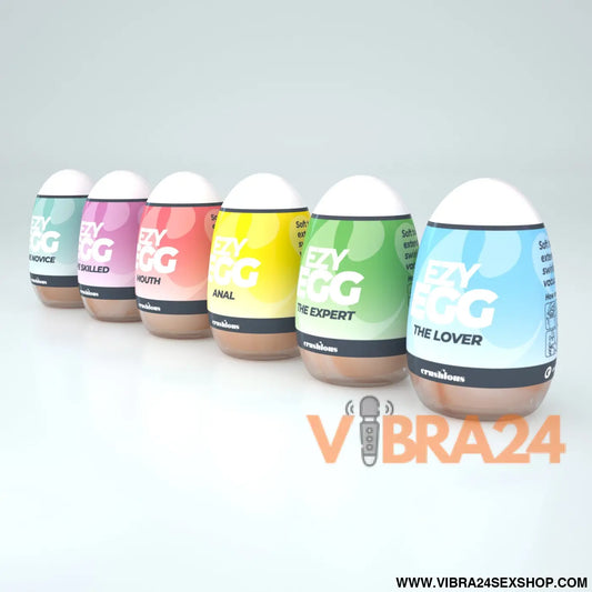 CAIXA COM 6 OVOS MASTURBADORES EZY EGG CRUSHIOUS