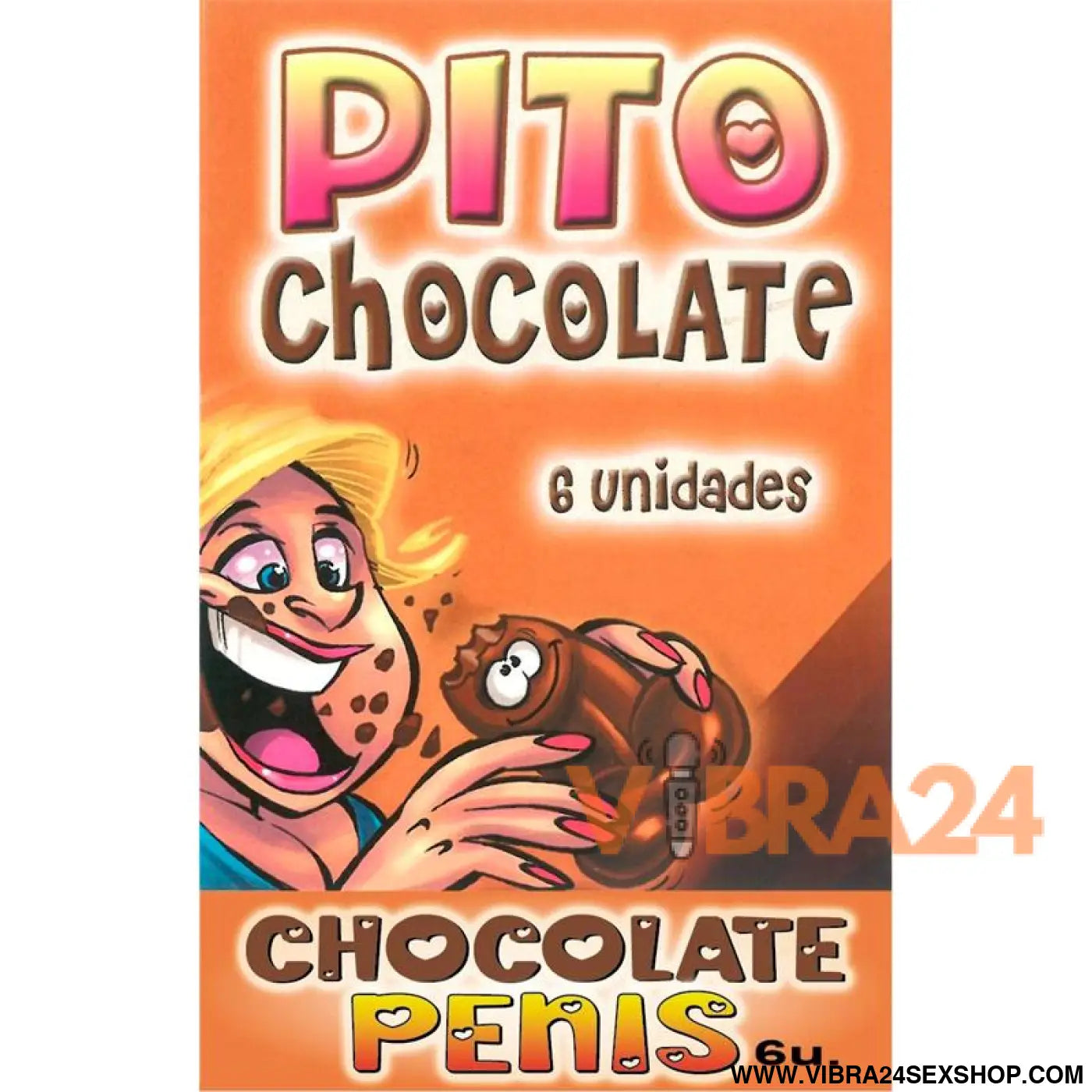 Caja Comic 6 Pene Chocolate Negro