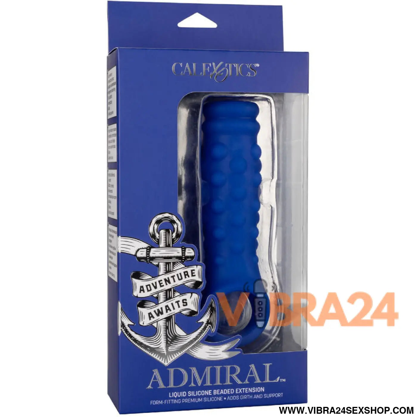 CALEXOTICS - ADMIRAL CAPA PARA PÊNIS COM FRISAS SILICONE LÍQUIDO AZUL
