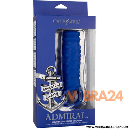 CALEXOTICS - ADMIRAL CAPA PARA PÊNIS COM FRISAS SILICONE LÍQUIDO AZUL
