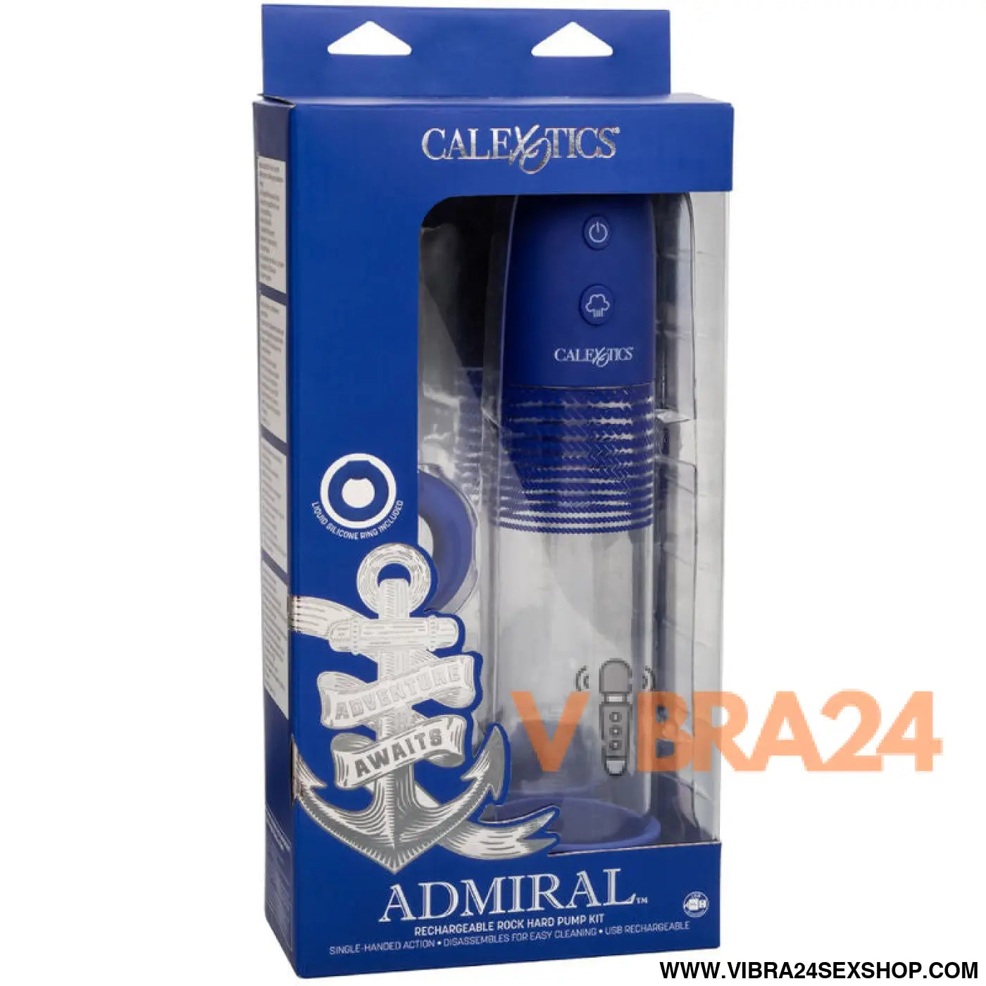 CALEXOTICS - ADMIRAL KIT BOMBA DE EREÇÃO RECARREGÁVEL