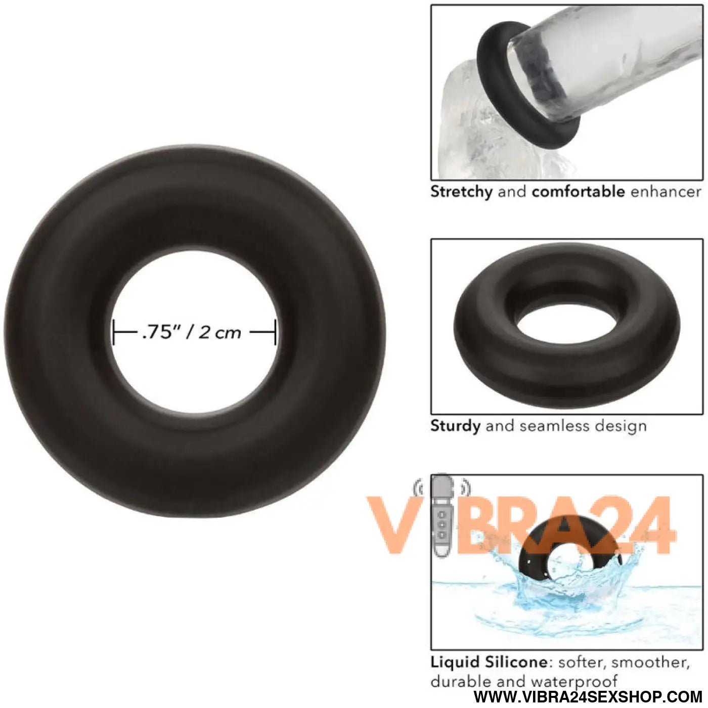 CALEXOTICS - ALPHA PROLONG MEDIUM RING PRETO