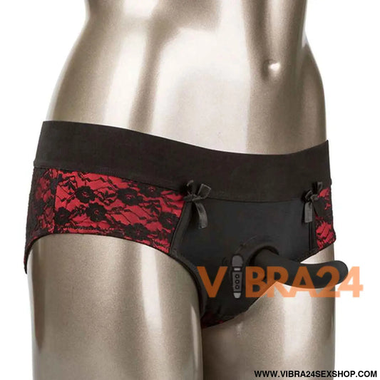 CALEXOTICS - CONJUNTO DE CALCINHAS SCANDAL SEM FUNDO COM DILDO TAMANHO L/XL