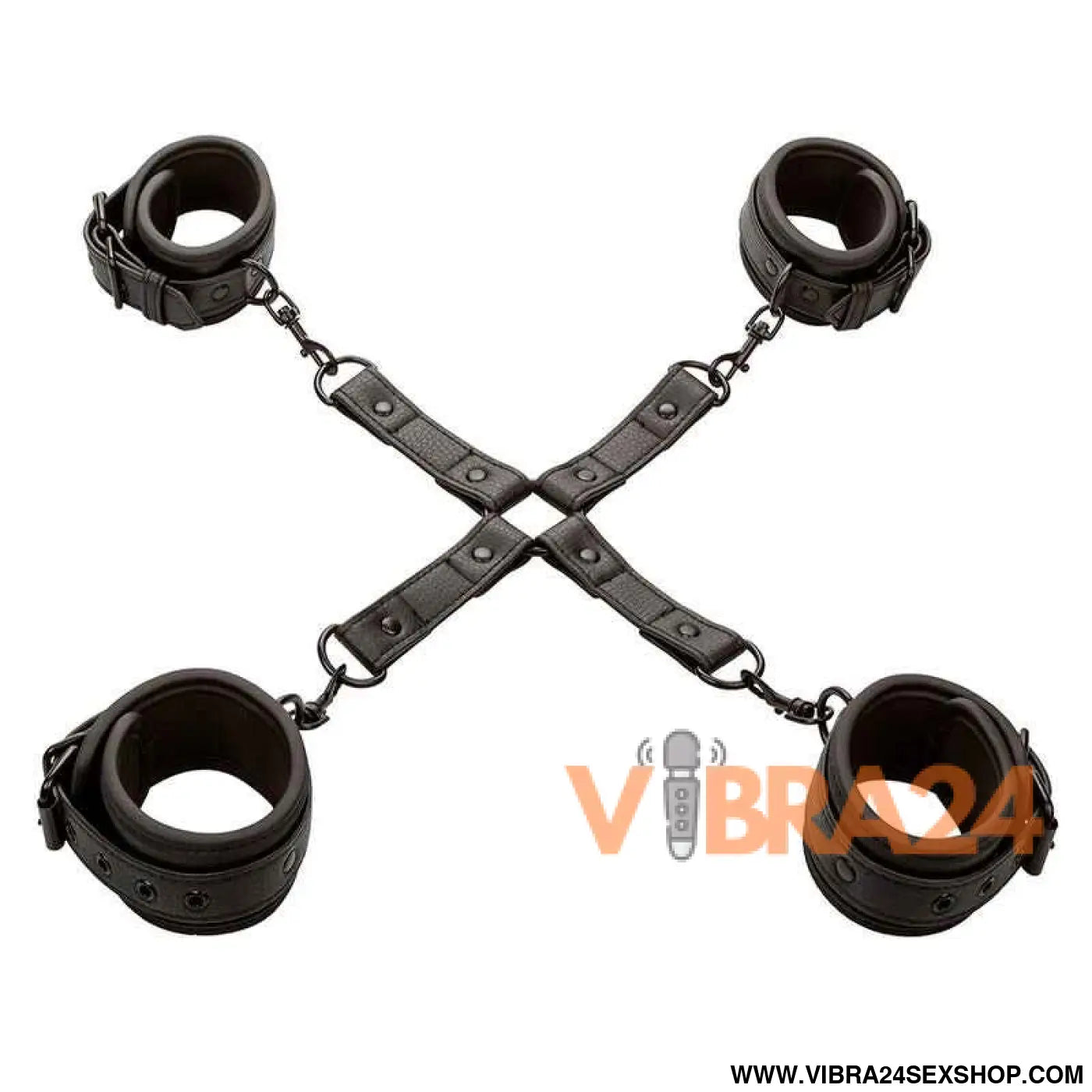 CALEXOTICS - NOCTURNAL CONECTOR HOG TIE CUERO AJUSTÁVEL PRETO
