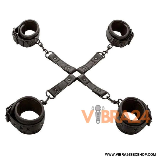 CALEXOTICS - NOCTURNAL CONECTOR HOG TIE CUERO AJUSTÁVEL PRETO