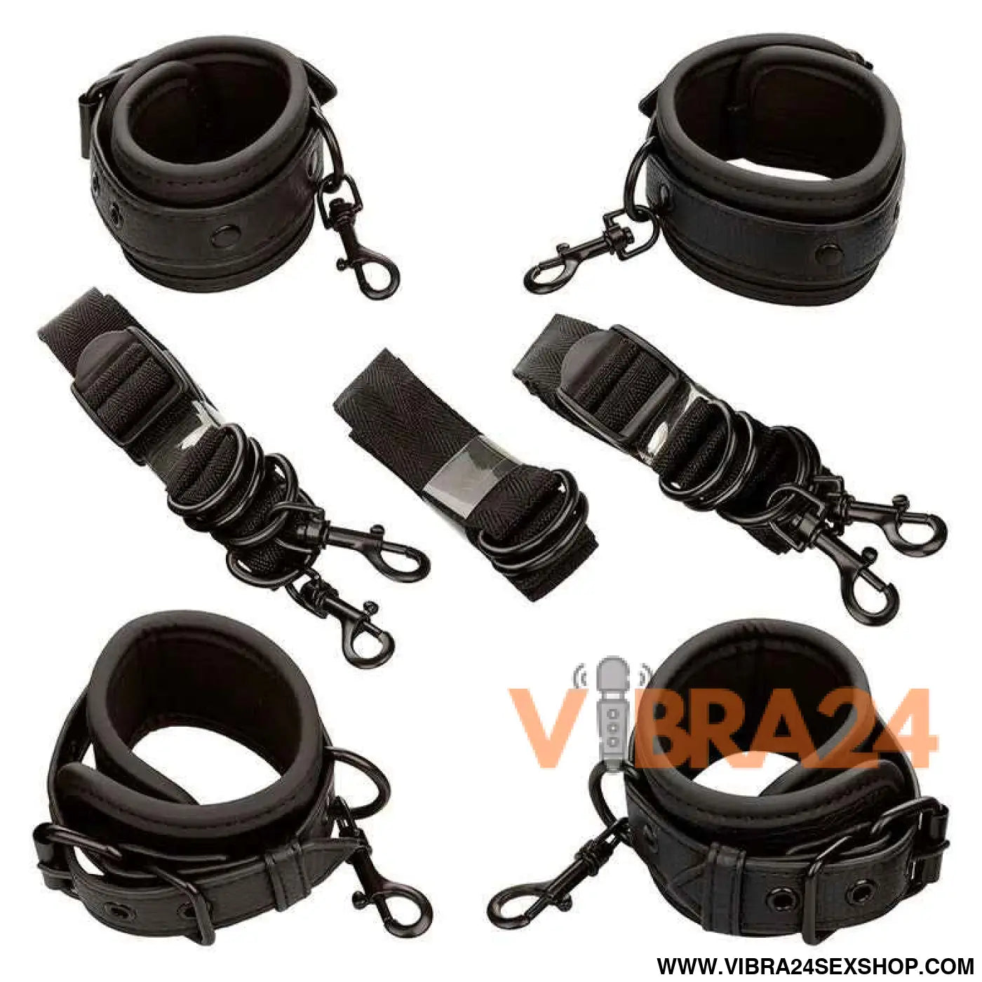 CALEXOTICS - NOCTURNAL RESTRIÇÕES DE CAMA COURO AJUSTÁVEL PRETO