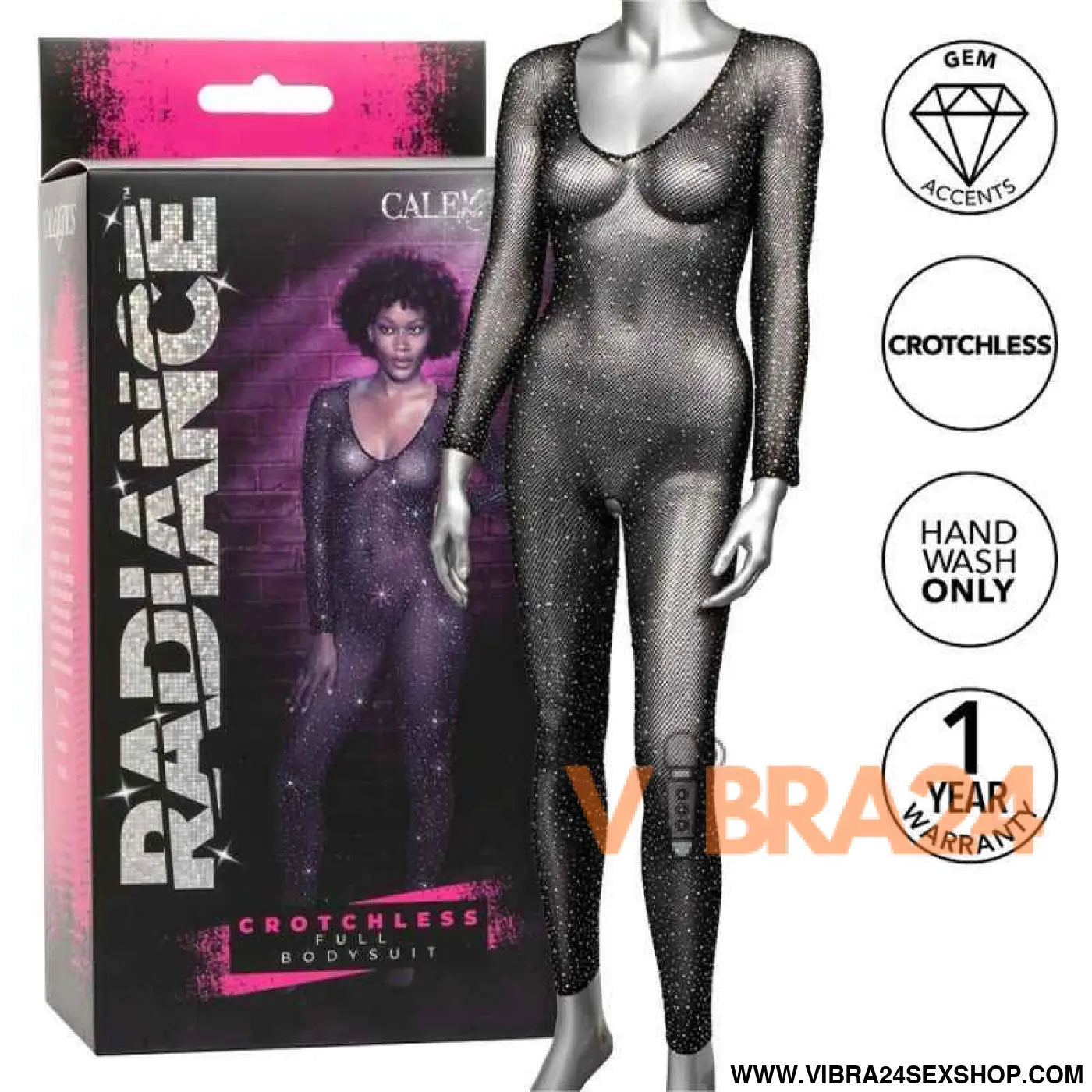 CALEXOTICS - RADIANCE BODYSUIT COMPLETO CROTCHLESS RHINE