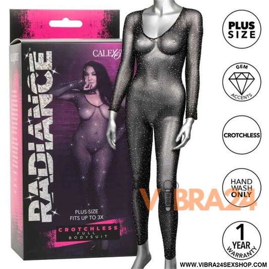 CALEXOTICS - RADIANCE BODYSUIT COMPLETO CROTCHLESS RHINE PLUS SIZE