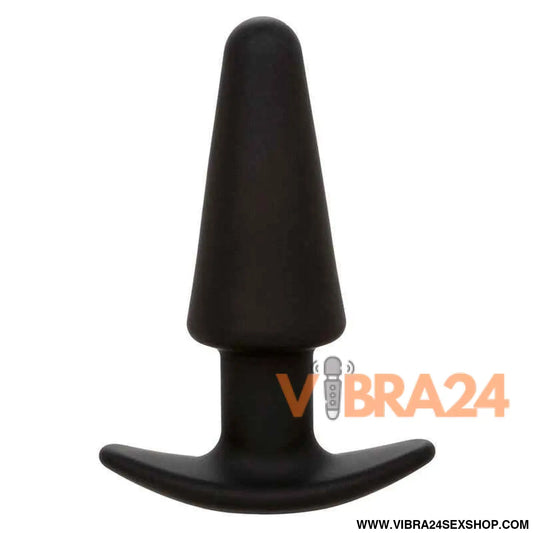 CALEXOTICS - ROCK BOTTOM PLUG ANAL CÔNICO 10 VIBRAÇÕES SILICONE PRETO