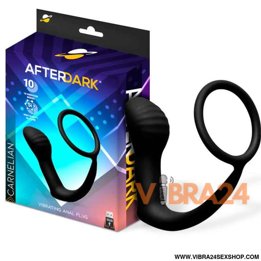 Carnelian Vibrating Anal Plug with Penis Ring