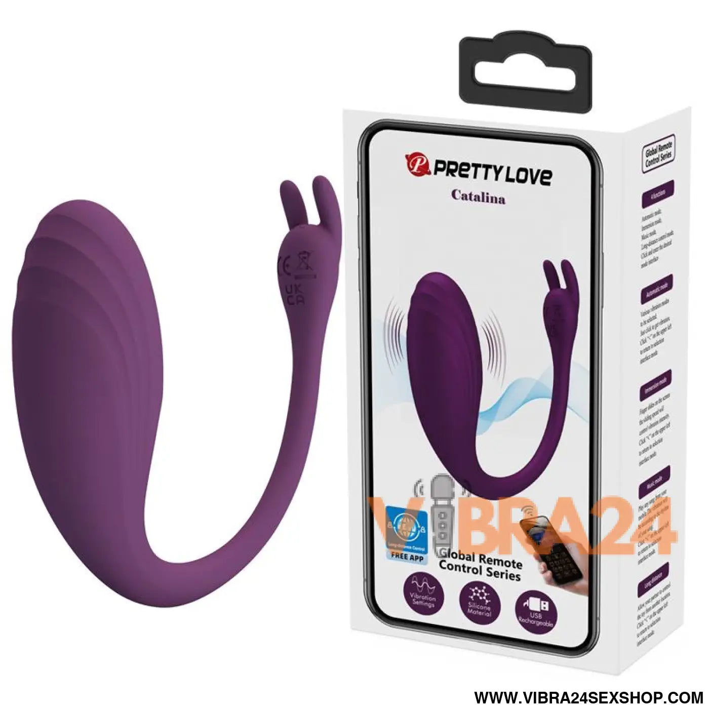 Catalina Vibrating Egg with APP Purple