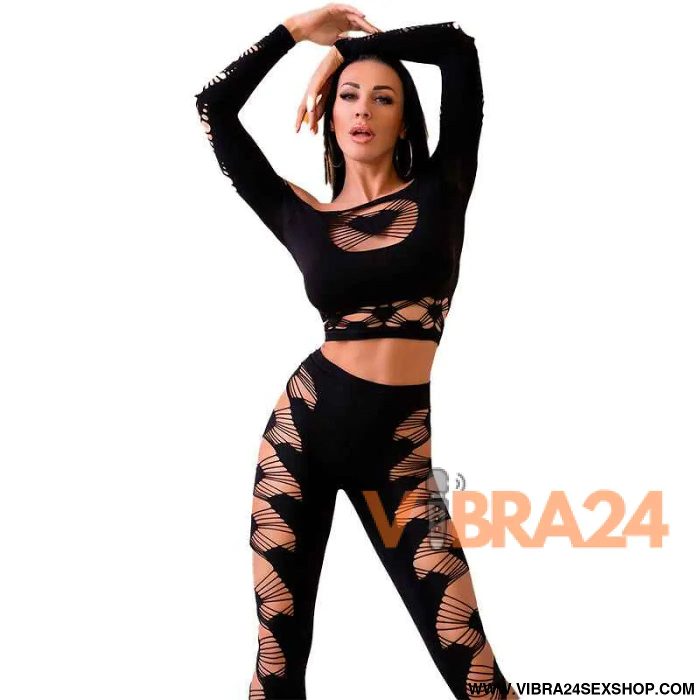 CHILIROSE - CR 4436 TOP & LEGGINS PRETO S/L